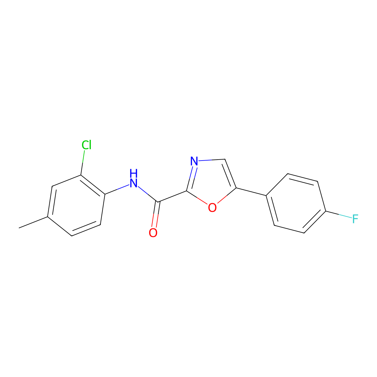 N-(2-chloro-4-methylphenyl)-5-(4-fluorophenyl)oxazole-2-carboxamide molecular structure, CAS 1798662-12-0