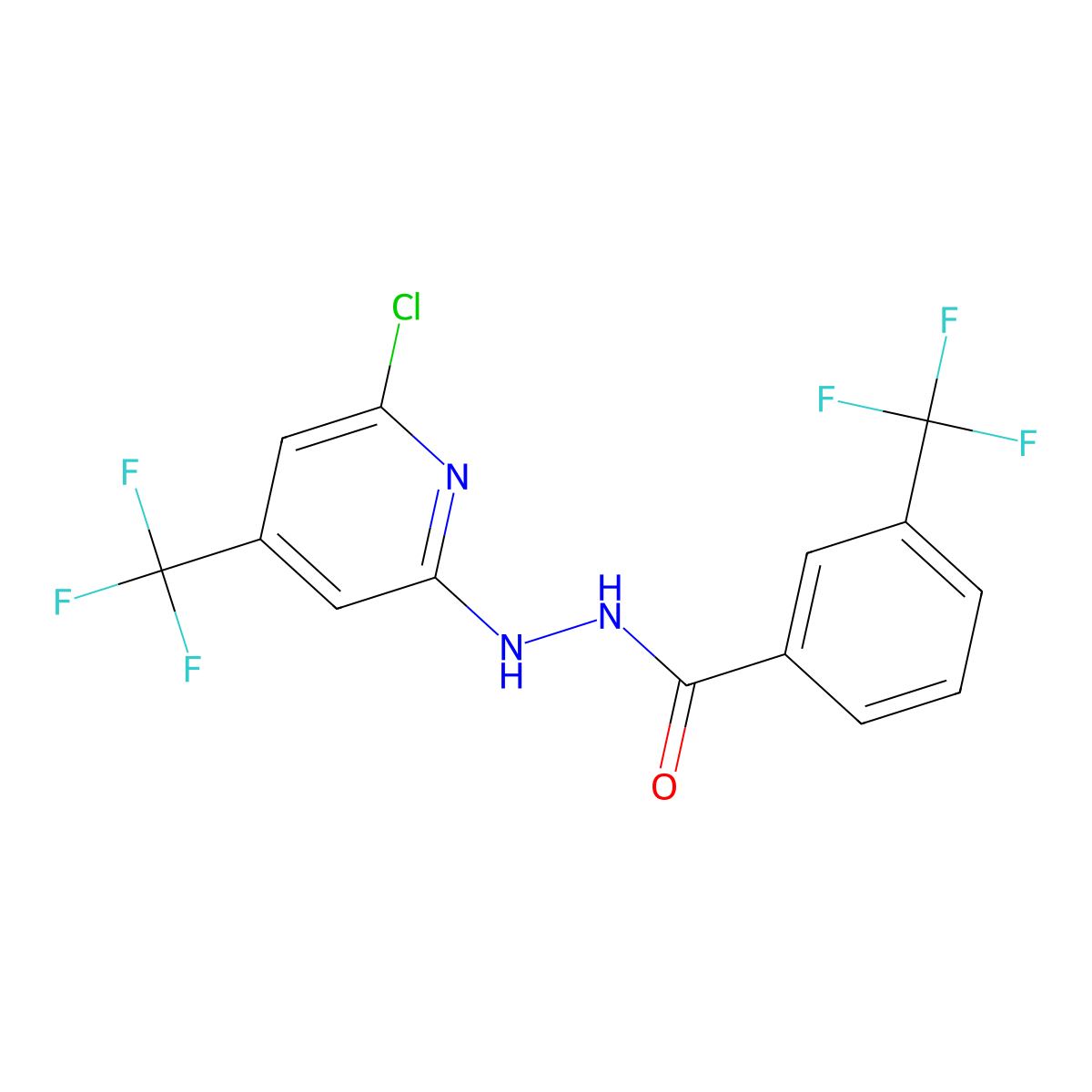 N'-[6-chloro-4-(trifluoromethyl)pyridin-2-yl]-3-(trifluoromethyl)benzohydrazide molecular structure, CAS 1798663-15-6