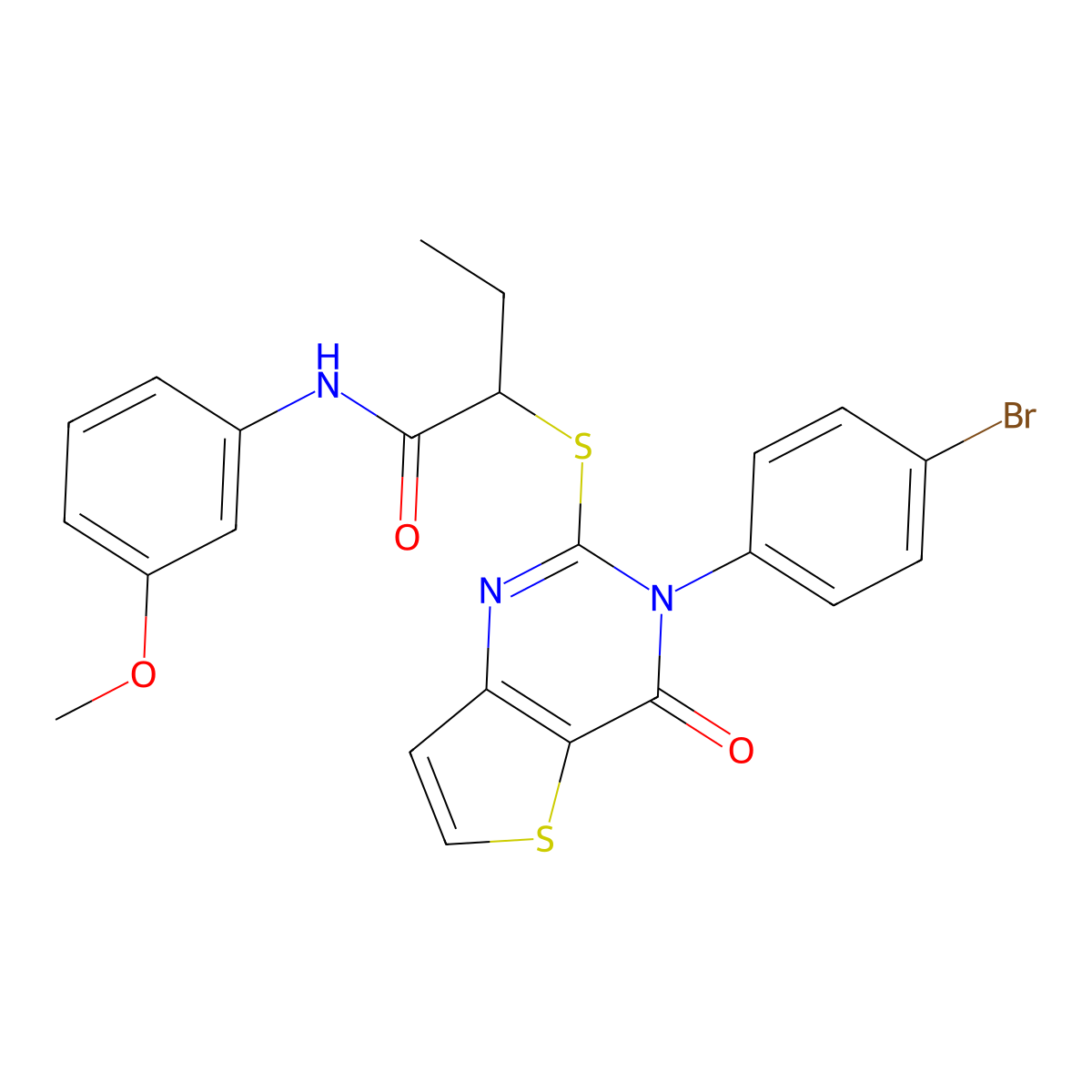 2-((3-(4-bromophenyl)-4-oxo-3,4-dihydrothieno[3,2-d]pyrimidin-2-yl)thio)-N-(3-methoxyphenyl)butanamide molecular structure, CAS 1798671-92-7