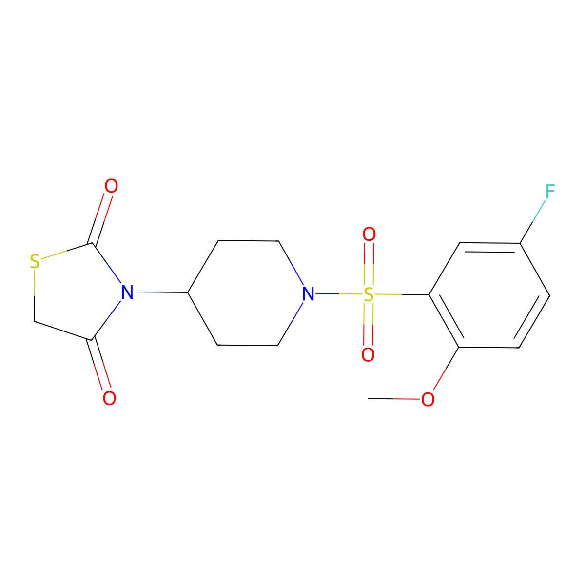 3-(1-((5-Fluoro-2-methoxyphenyl)sulfonyl)piperidin-4-yl)thiazolidine-2,4-dione molecular structure, CAS 1798671-93-8