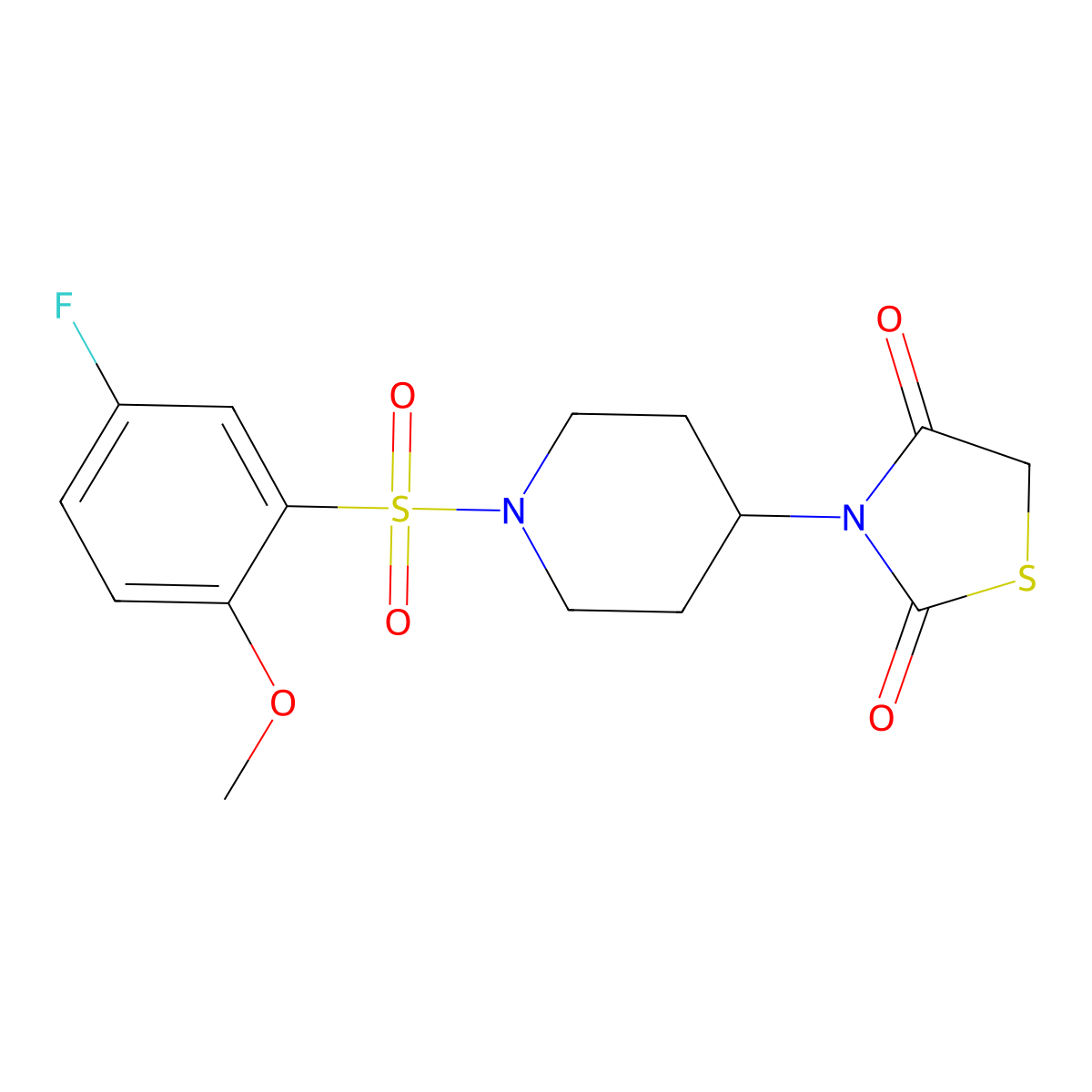 3-(1-((5-Fluoro-2-methoxyphenyl)sulfonyl)piperidin-4-yl)thiazolidine-2,4-dione molecular structure, CAS 1798671-93-8