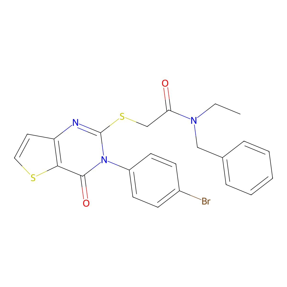 N-benzyl-2-((3-(4-bromophenyl)-4-oxo-3,4-dihydrothieno[3,2-d]pyrimidin-2-yl)thio)-N-ethylacetamide molecular structure, CAS 1798671-96-1