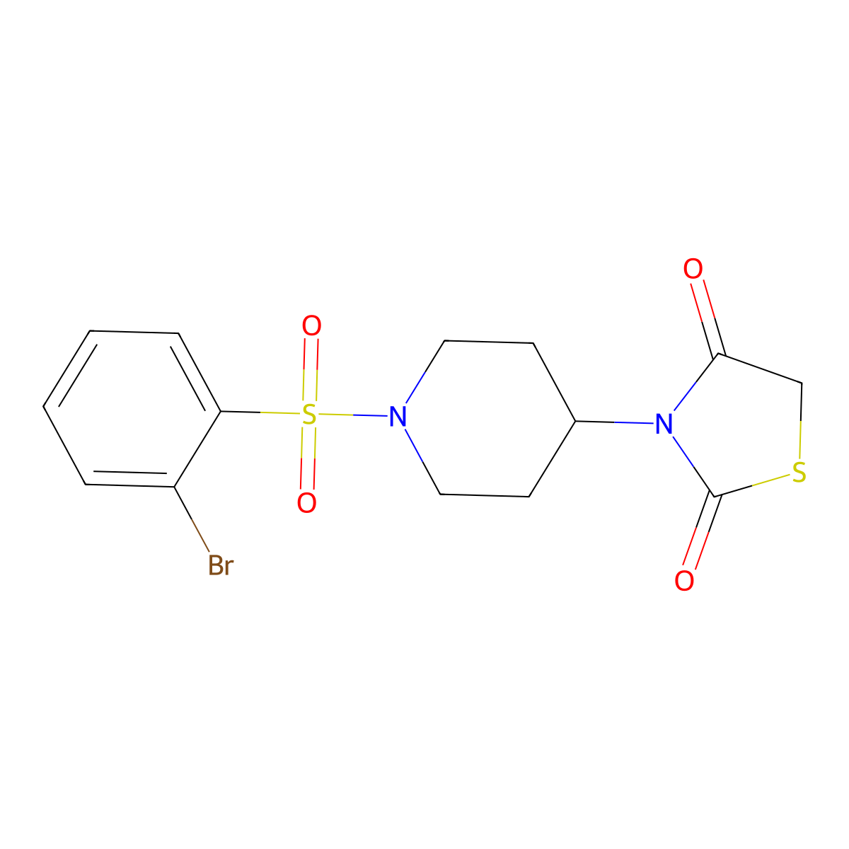 3-(1-((2-Bromophenyl)sulfonyl)piperidin-4-yl)thiazolidine-2,4-dione molecular structure, CAS 1798672-01-1