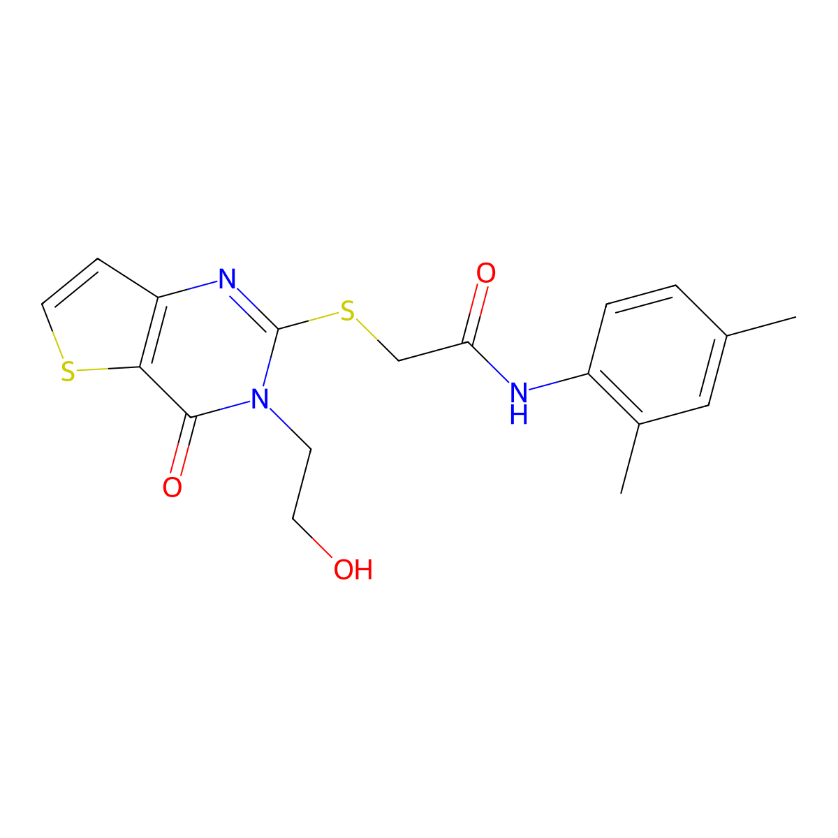 N-(2,4-dimethylphenyl)-2-((3-(2-hydroxyethyl)-4-oxo-3,4-dihydrothieno[3,2-d]pyrimidin-2-yl)thio)acetamide molecular structure, CAS 1798672-20-4