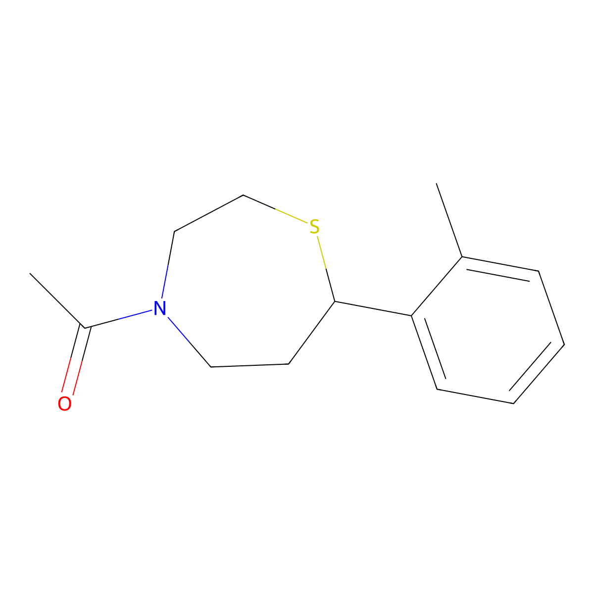 1-(7-(o-Tolyl)-1,4-thiazepan-4-yl)ethanone molecular structure, CAS 1798672-44-2