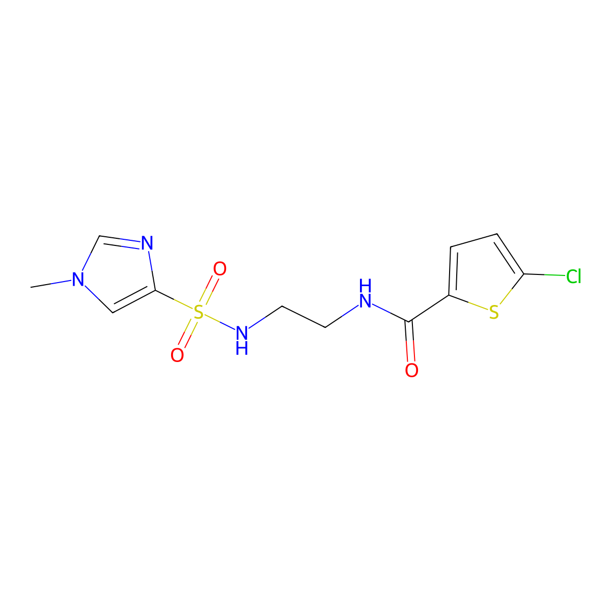 5-chloro-N-(2-(1-methyl-1H-imidazole-4-sulfonamido)ethyl)thiophene-2-carboxamide molecular structure, CAS 1798672-65-7