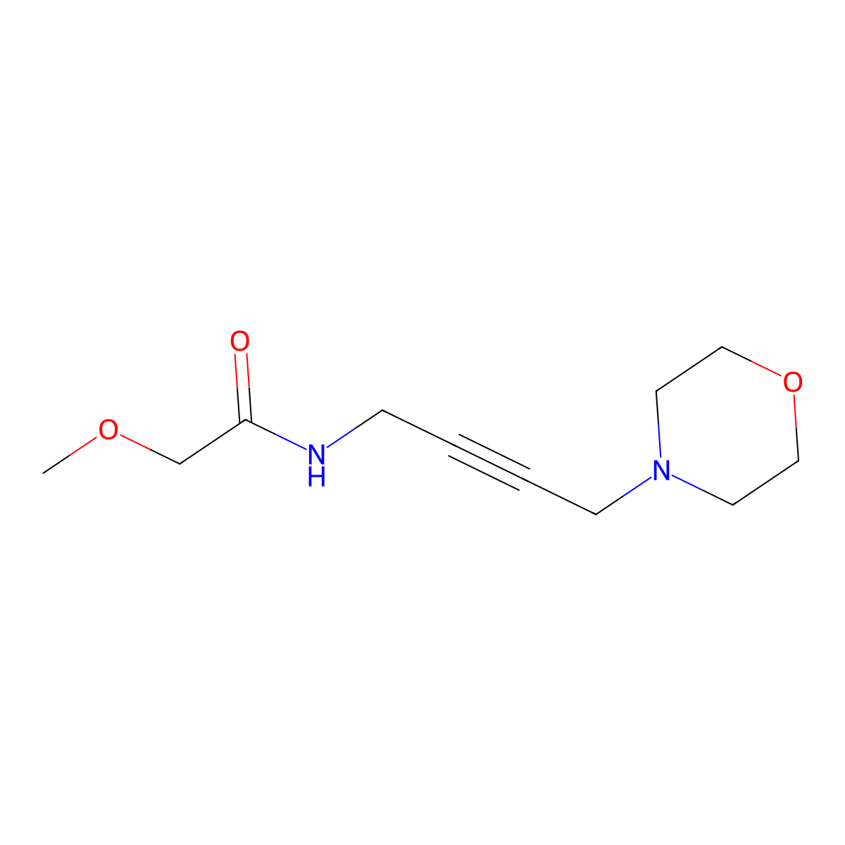 2-methoxy-N-(4-morpholinobut-2-yn-1-yl)acetamide molecular structure, CAS 1798672-69-1