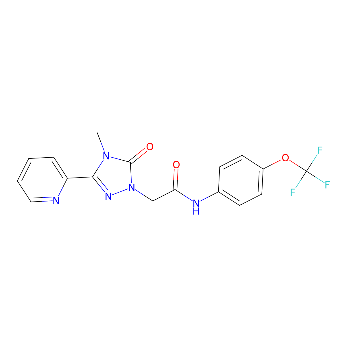 2-(4-methyl-5-oxo-3-(pyridin-2-yl)-4,5-dihydro-1H-1,2,4-triazol-1-yl)-N-(4-(trifluoromethoxy)phenyl)acetamide molecular structure, CAS 1798672-95-3