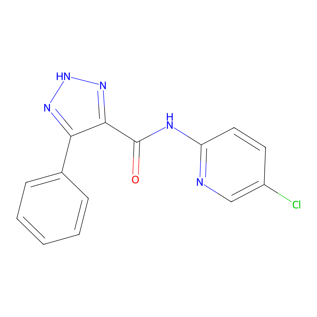 N-(5-chloropyridin-2-yl)-4-phenyl-1H-1,2,3-triazole-5-carboxamide molecular structure, CAS 1798673-08-1