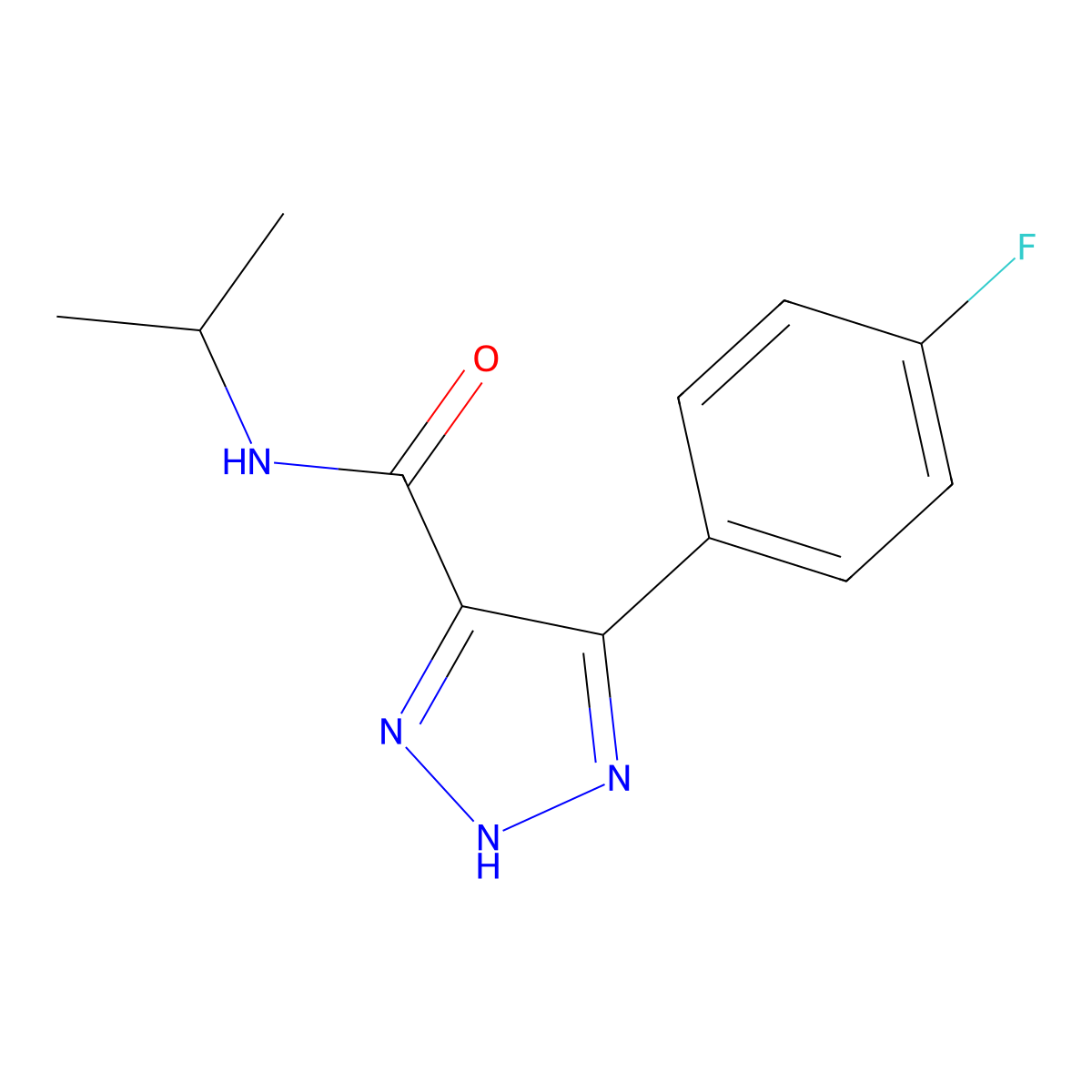 4-(4-fluorophenyl)-N-isopropyl-1H-1,2,3-triazole-5-carboxamide molecular structure, CAS 1798673-18-3