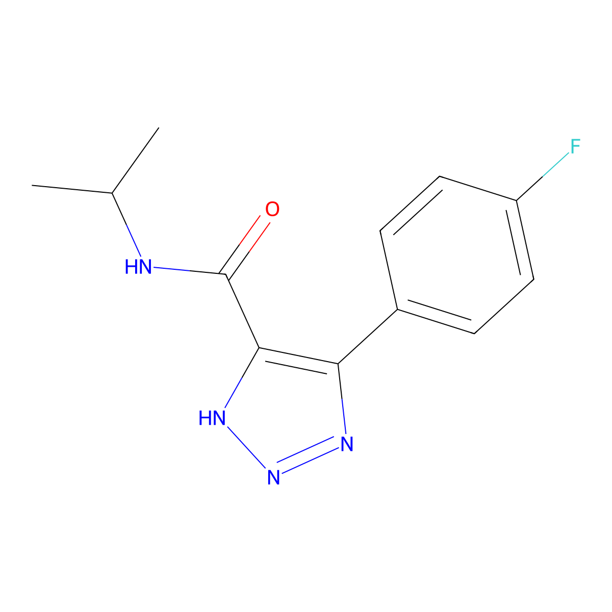 4-(4-fluorophenyl)-N-isopropyl-1H-1,2,3-triazole-5-carboxamide molecular structure, CAS 1798673-18-3
