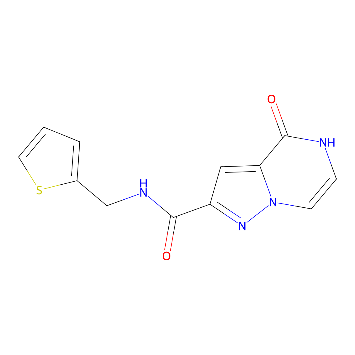 4-oxo-N-(thiophen-2-ylmethyl)-4,5-dihydropyrazolo[1,5-a]pyrazine-2-carboxamide molecular structure, CAS 1798673-53-6