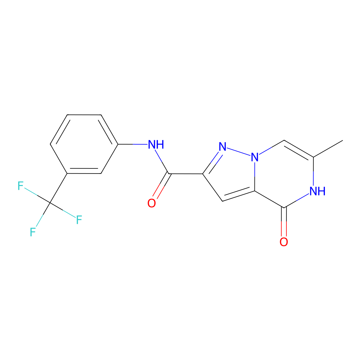 6-methyl-4-oxo-N-[3-(trifluoromethyl)phenyl]-4,5-dihydropyrazolo[1,5-a]pyrazine-2-carboxamide molecular structure, CAS 1798673-64-9