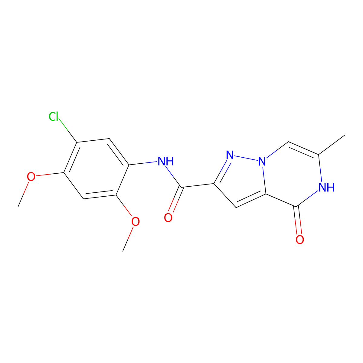 N-(5-chloro-2,4-dimethoxyphenyl)-6-methyl-4-oxo-4,5-dihydropyrazolo[1,5-a]pyrazine-2-carboxamide molecular structure, CAS 1798673-76-3