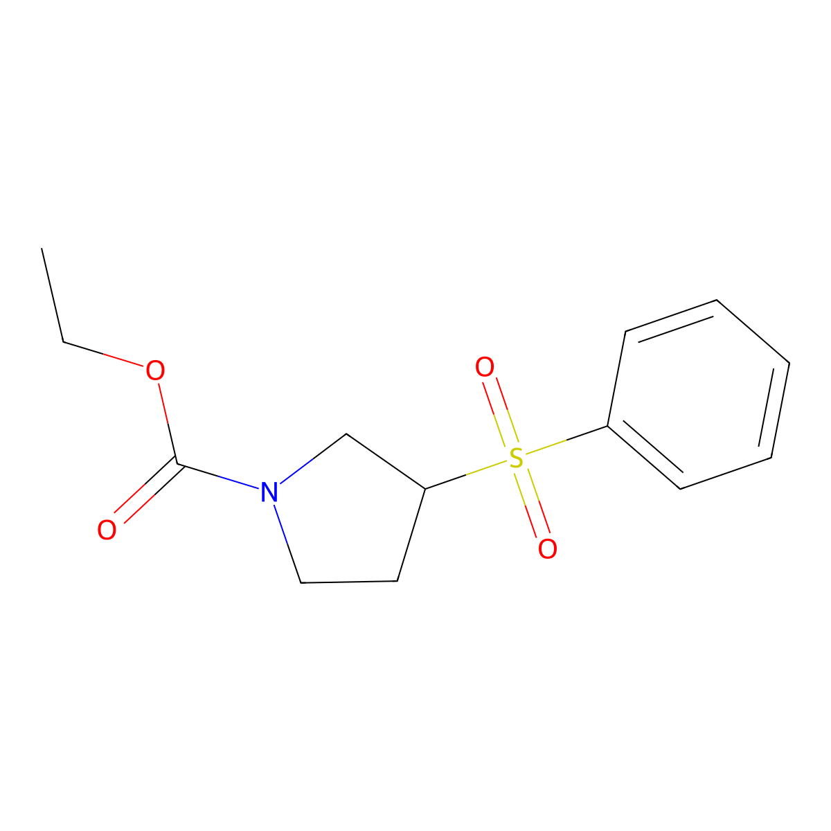 Ethyl 3-(phenylsulfonyl)pyrrolidine-1-carboxylate molecular structure, CAS 1798674-68-6