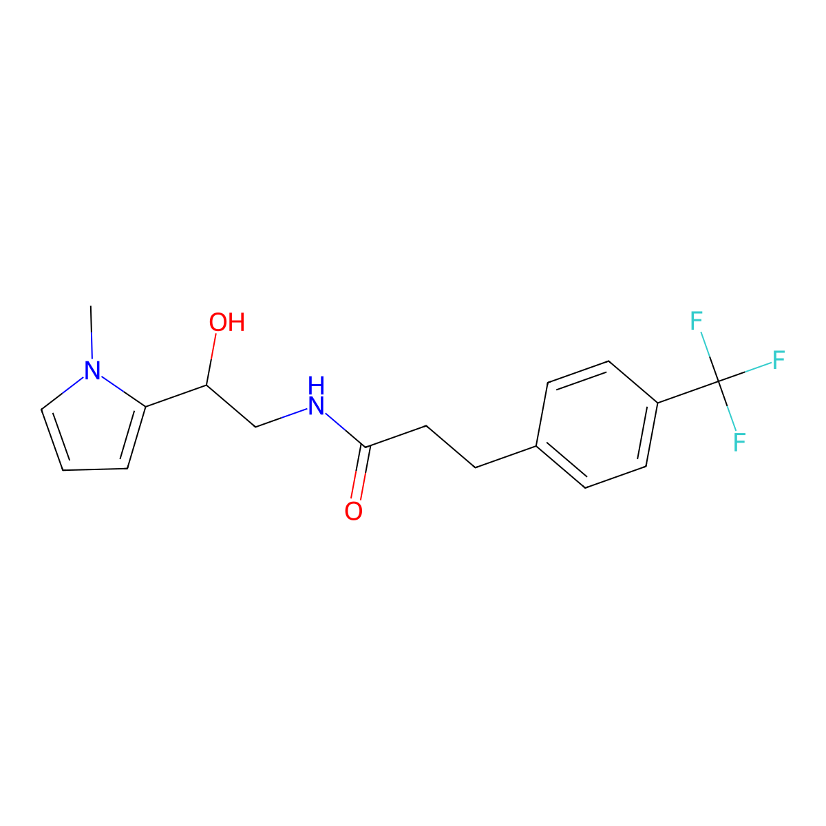 N-[2-hydroxy-2-(1-methyl-1H-pyrrol-2-yl)ethyl]-3-[4-(trifluoromethyl)phenyl]propanamide molecular structure, CAS 1798675-05-4