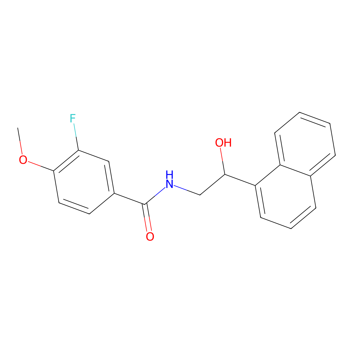 3-fluoro-N-[2-hydroxy-2-(naphthalen-1-yl)ethyl]-4-methoxybenzamide molecular structure, CAS 1798675-08-7
