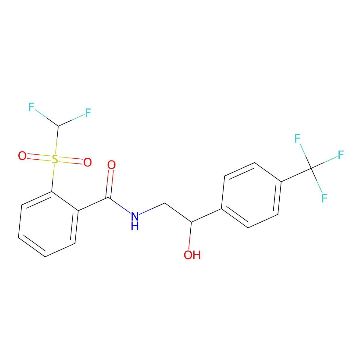 2-((difluoromethyl)sulfonyl)-N-(2-hydroxy-2-(4-(trifluoromethyl)phenyl)ethyl)benzamide molecular structure, CAS 1798675-12-3
