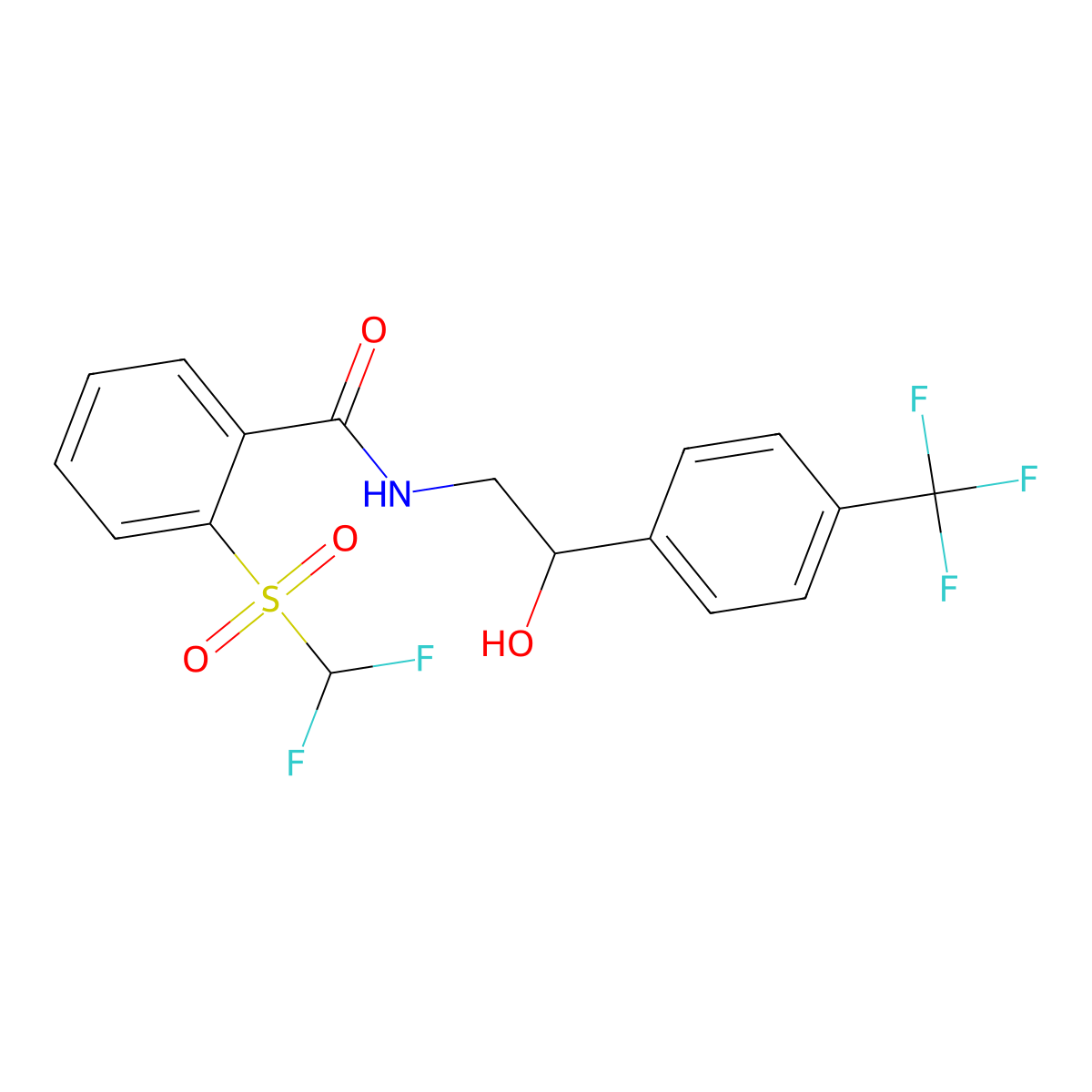 2-((difluoromethyl)sulfonyl)-N-(2-hydroxy-2-(4-(trifluoromethyl)phenyl)ethyl)benzamide molecular structure, CAS 1798675-12-3