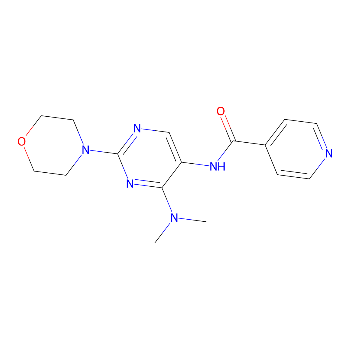 N-(4-(dimethylamino)-2-morpholinopyrimidin-5-yl)isonicotinamide molecular structure, CAS 1798675-81-6