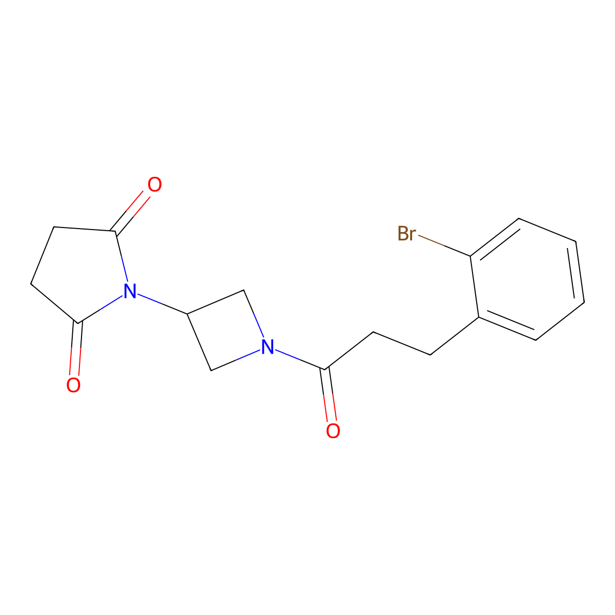 1-{1-[3-(2-Bromophenyl)propanoyl]azetidin-3-yl}pyrrolidine-2,5-dione molecular structure, CAS 1798675-89-4