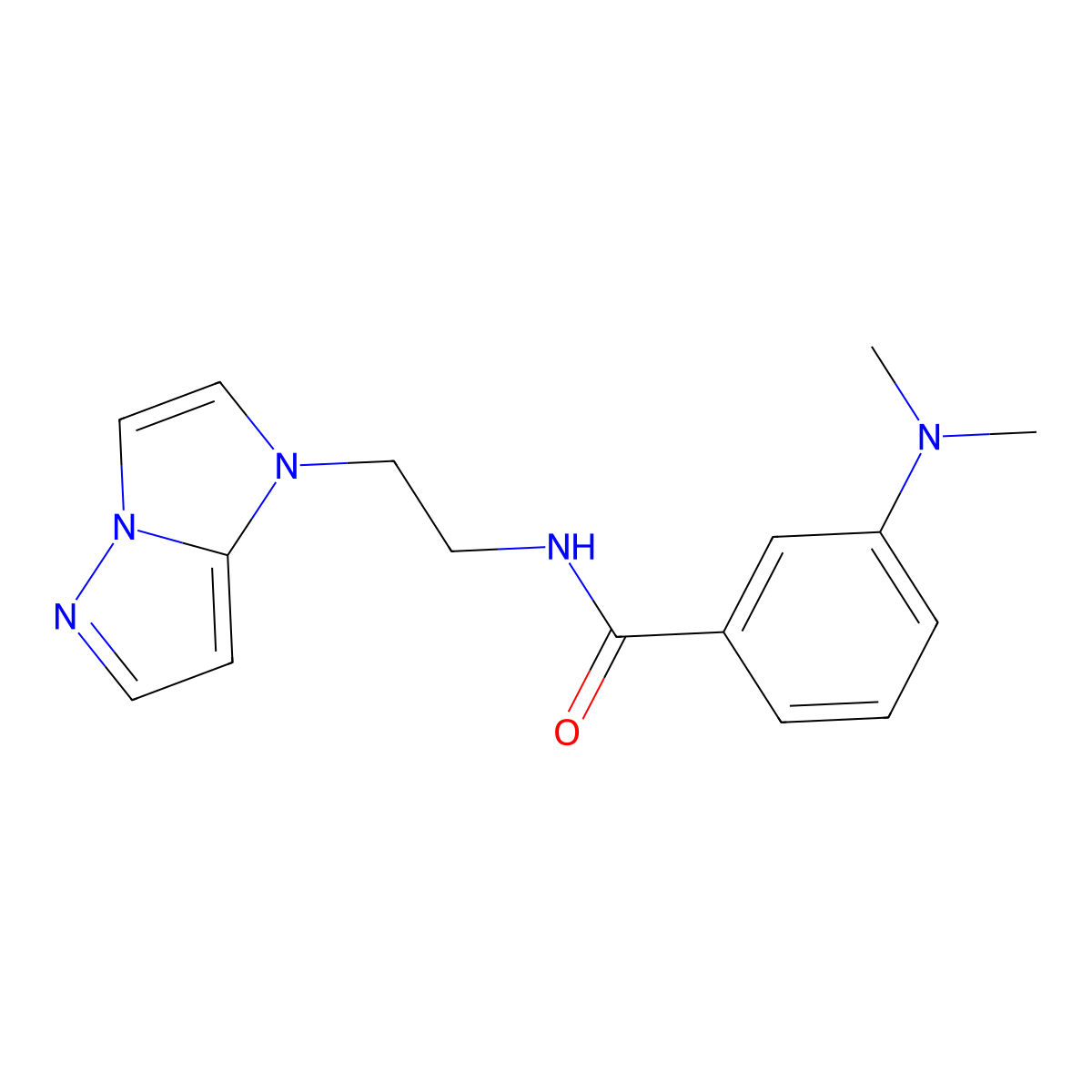 N-(2-(1H-imidazo[1,2-b]pyrazol-1-yl)ethyl)-3-(dimethylamino)benzamide molecular structure, CAS 1798675-93-0