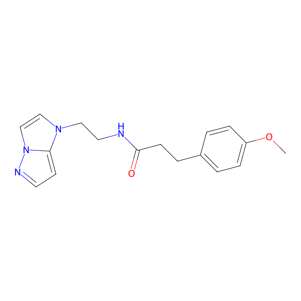N-(2-(1H-imidazo[1,2-b]pyrazol-1-yl)ethyl)-3-(4-methoxyphenyl)propanamide molecular structure, CAS 1798676-13-7