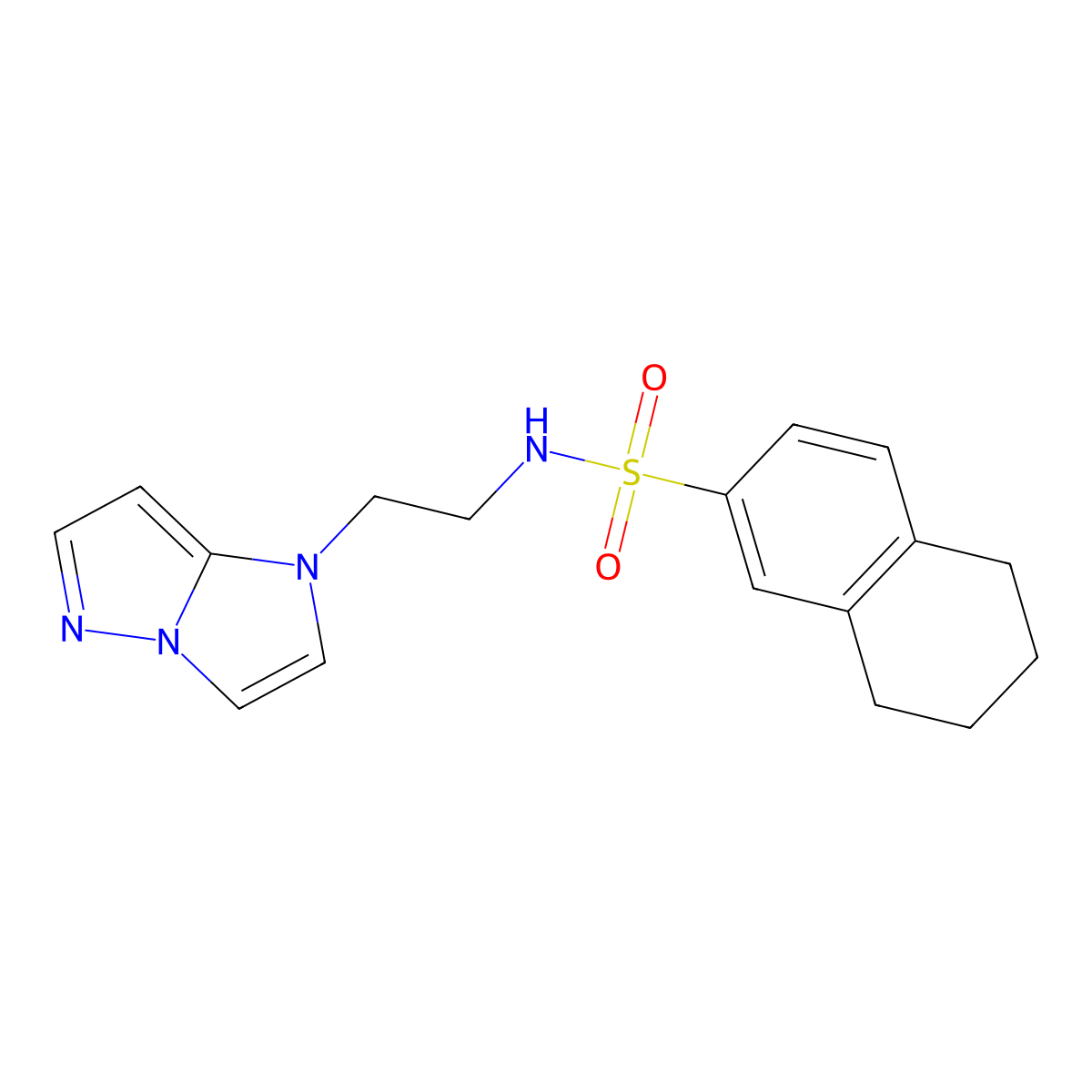 N-(2-(1H-imidazo[1,2-b]pyrazol-1-yl)ethyl)-5,6,7,8-tetrahydronaphthalene-2-sulfonamide molecular structure, CAS 1798676-49-9
