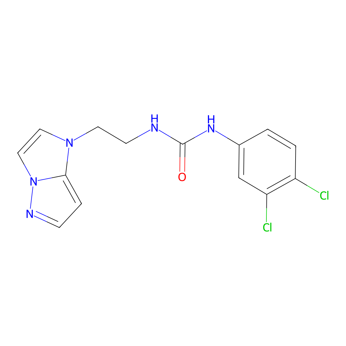 1-(2-(1H-imidazo[1,2-b]pyrazol-1-yl)ethyl)-3-(3,4-dichlorophenyl)urea molecular structure, CAS 1798676-58-0