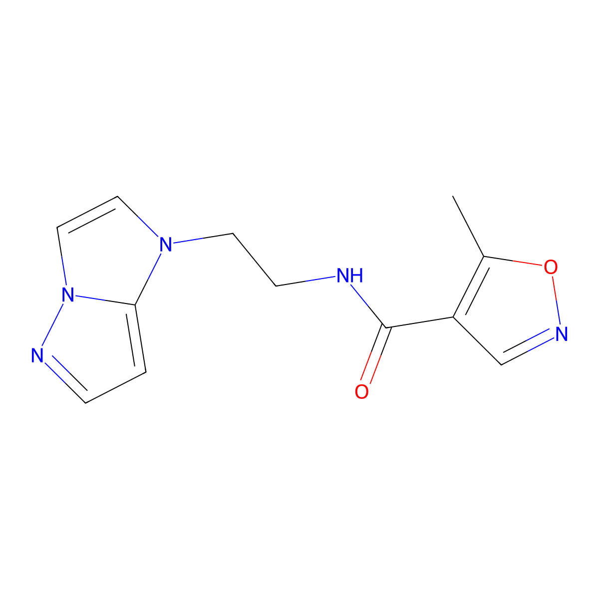 N-(2-(1H-imidazo[1,2-b]pyrazol-1-yl)ethyl)-5-methylisoxazole-4-carboxamide molecular structure, CAS 1798676-65-9