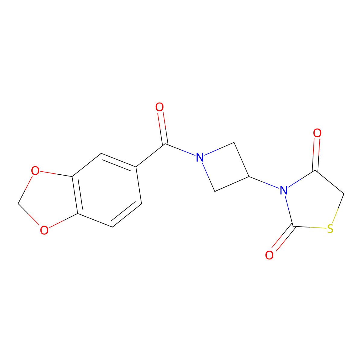 3-(1-(Benzo[d][1,3]dioxole-5-carbonyl)azetidin-3-yl)thiazolidine-2,4-dione molecular structure, CAS 1798677-45-8