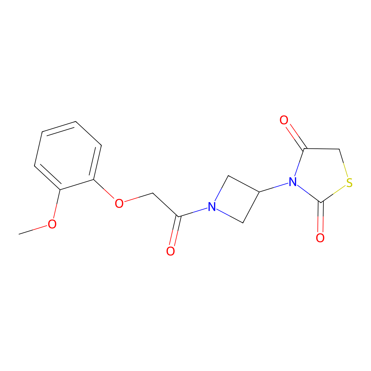 3-(1-(2-(2-Methoxyphenoxy)acetyl)azetidin-3-yl)thiazolidine-2,4-dione molecular structure, CAS 1798677-53-8