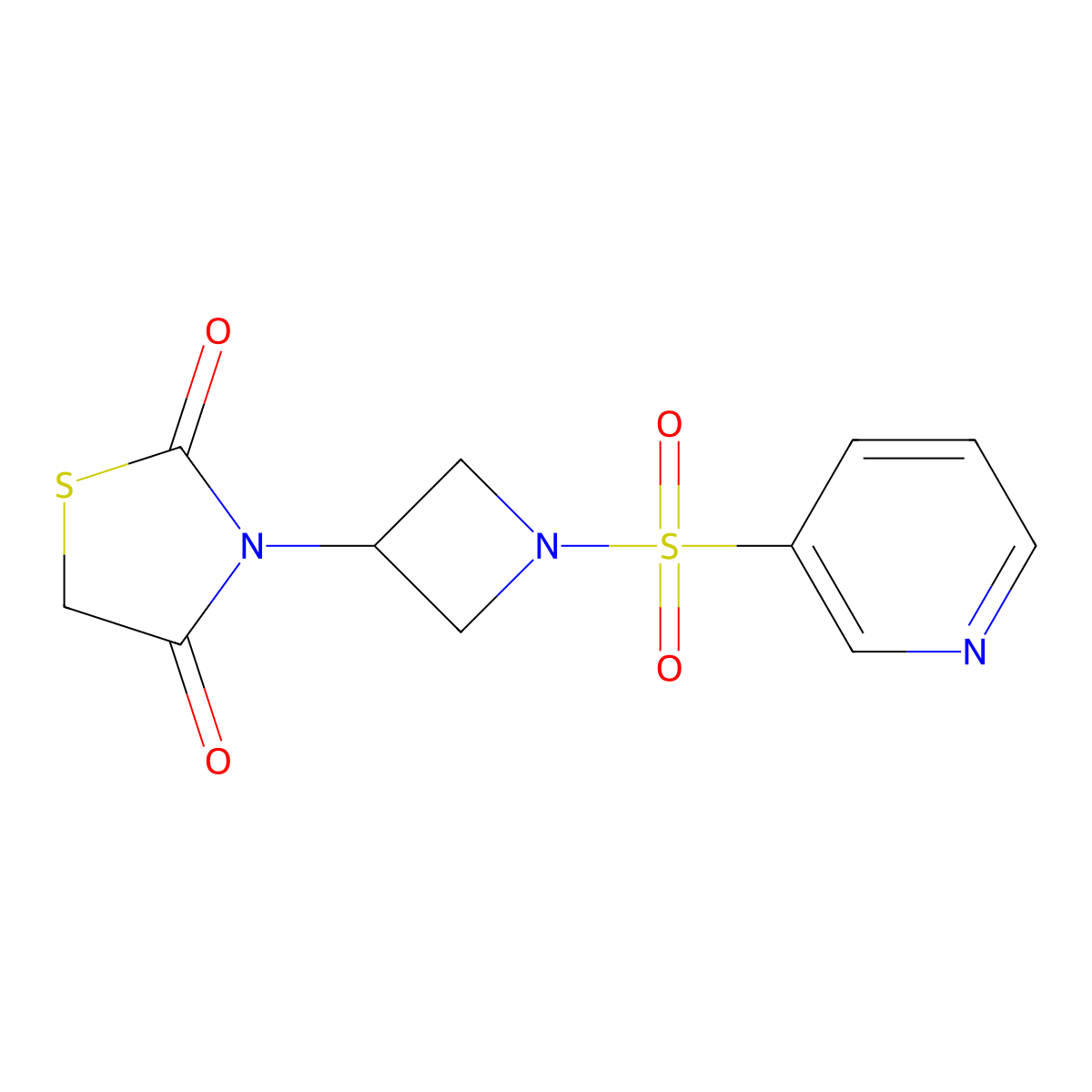 3-(1-(Pyridin-3-ylsulfonyl)azetidin-3-yl)thiazolidine-2,4-dione molecular structure, CAS 1798677-69-6