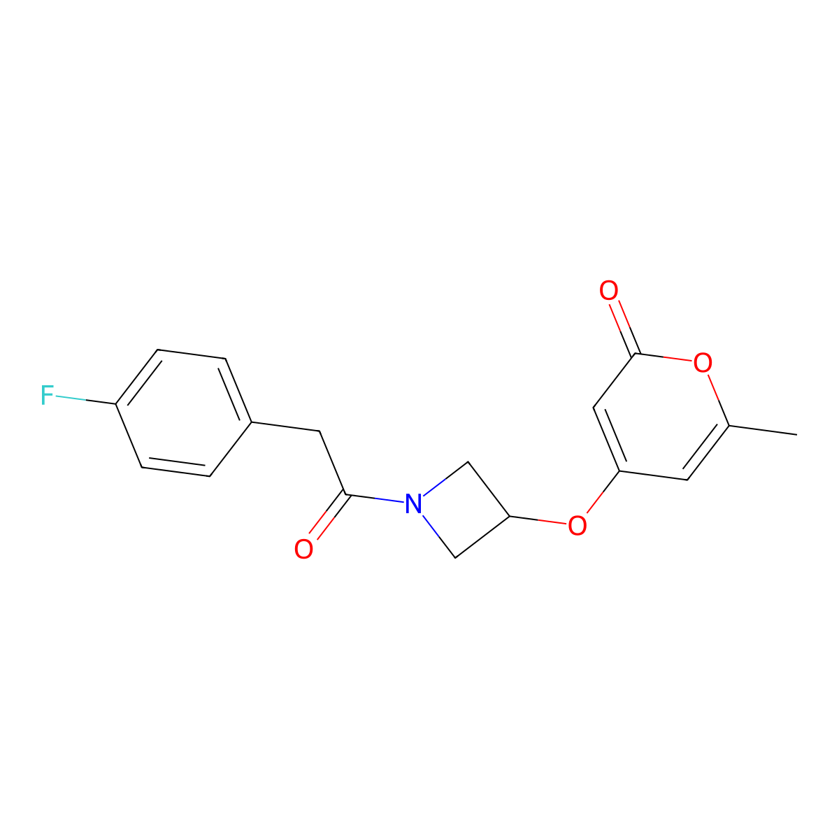 4-((1-(2-(4-fluorophenyl)acetyl)azetidin-3-yl)oxy)-6-methyl-2H-pyran-2-one molecular structure, CAS 1798678-02-0