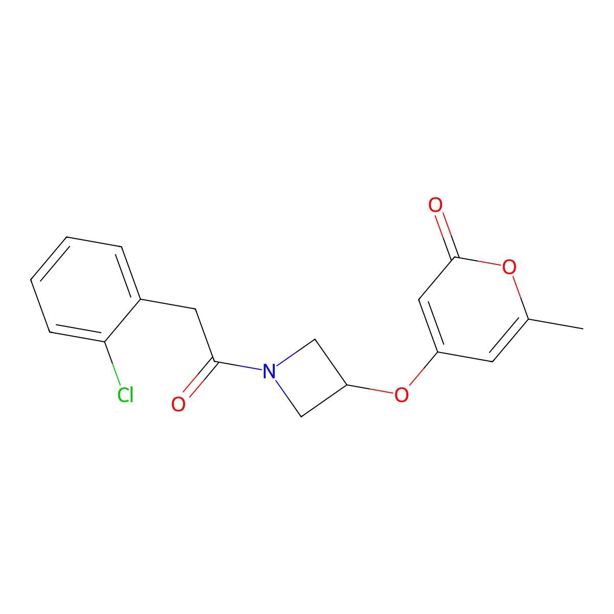 4-((1-(2-(2-chlorophenyl)acetyl)azetidin-3-yl)oxy)-6-methyl-2H-pyran-2-one molecular structure, CAS 1798678-09-7