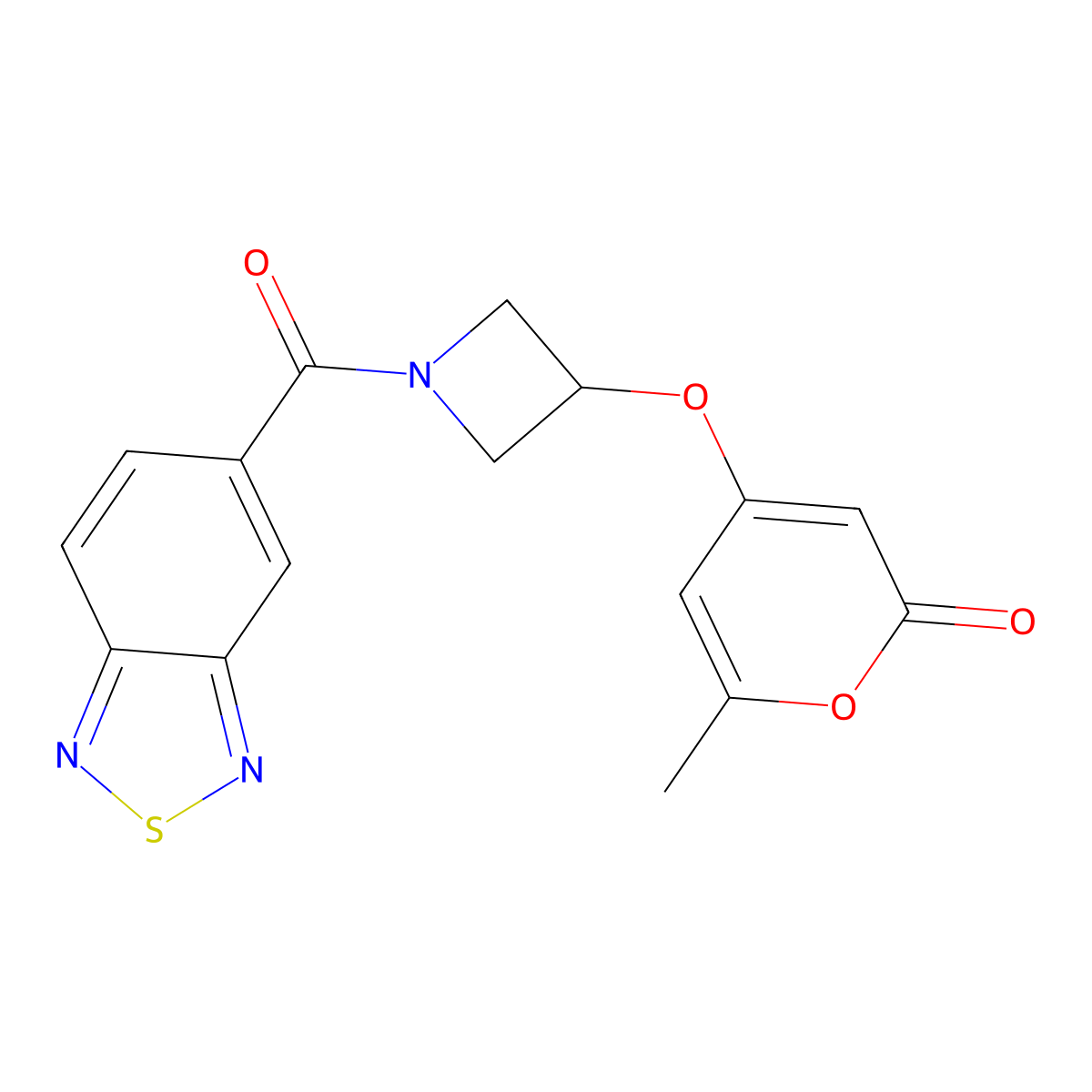 4-((1-(benzo[c][1,2,5]thiadiazole-5-carbonyl)azetidin-3-yl)oxy)-6-methyl-2H-pyran-2-one molecular structure, CAS 1798678-19-9