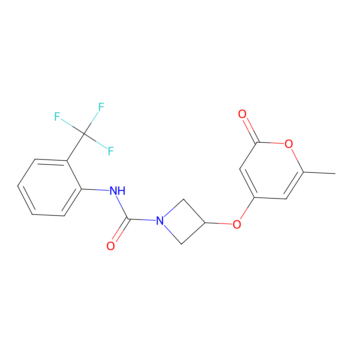3-((6-methyl-2-oxo-2H-pyran-4-yl)oxy)-N-(2-(trifluoromethyl)phenyl)azetidine-1-carboxamide molecular structure, CAS 1798678-56-4
