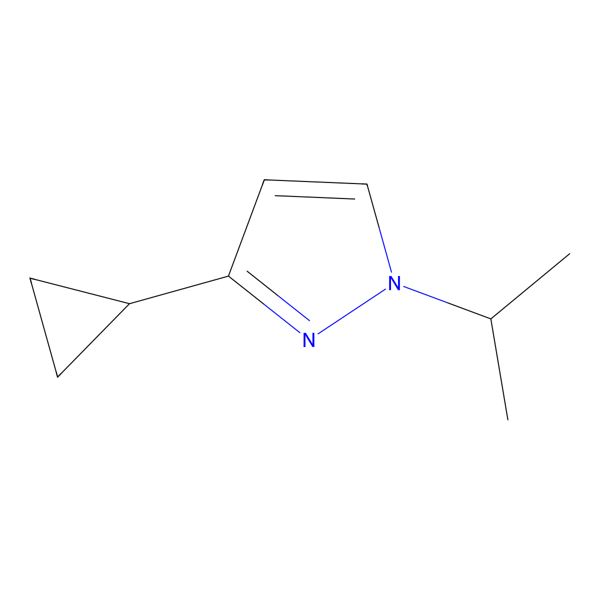 3-Cyclopropyl-1-(propan-2-yl)-1H-pyrazole molecular structure, CAS 1798678-58-6