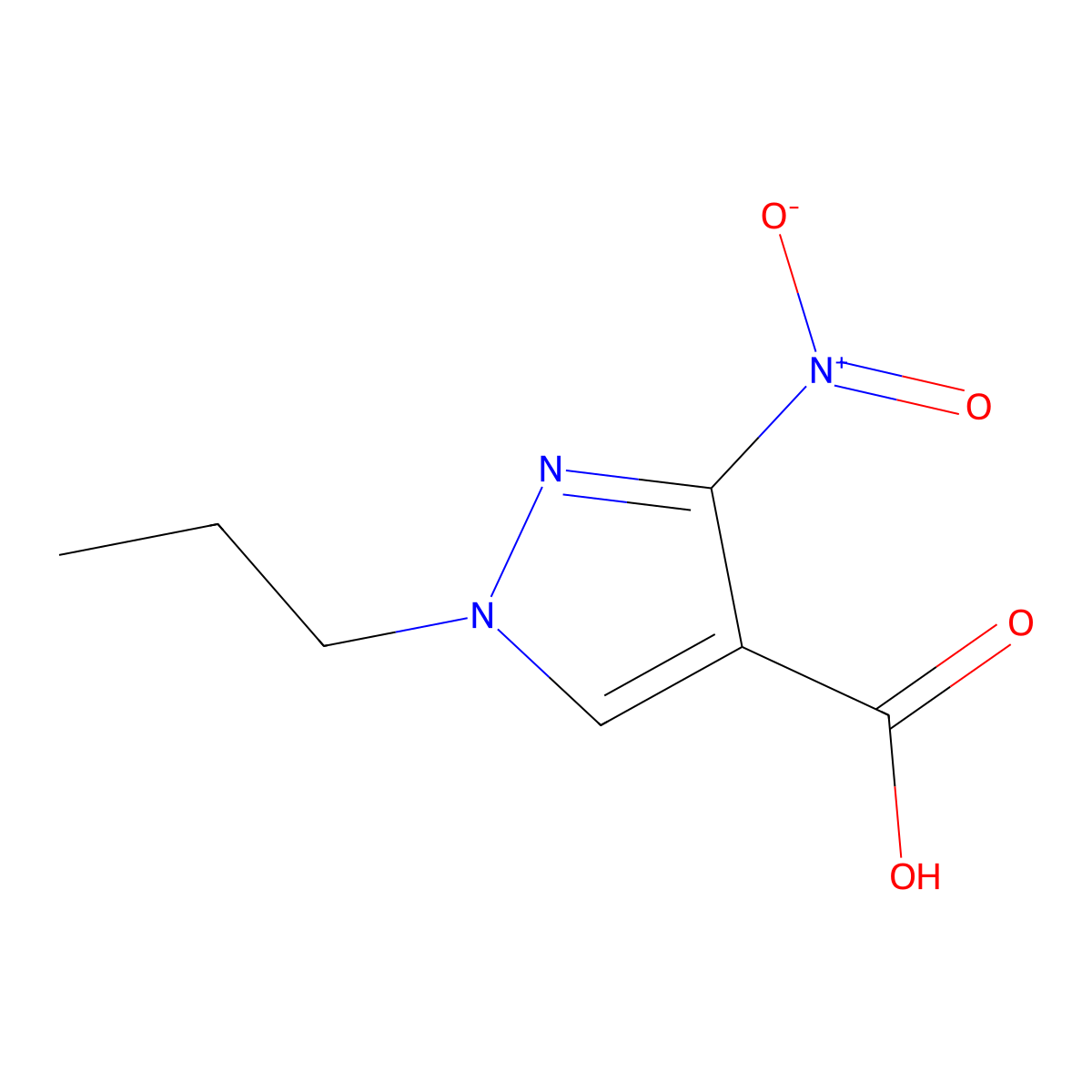 3-nitro-1-propyl-1H-pyrazole-4-carboxylic acid molecular structure, CAS 1798678-65-5