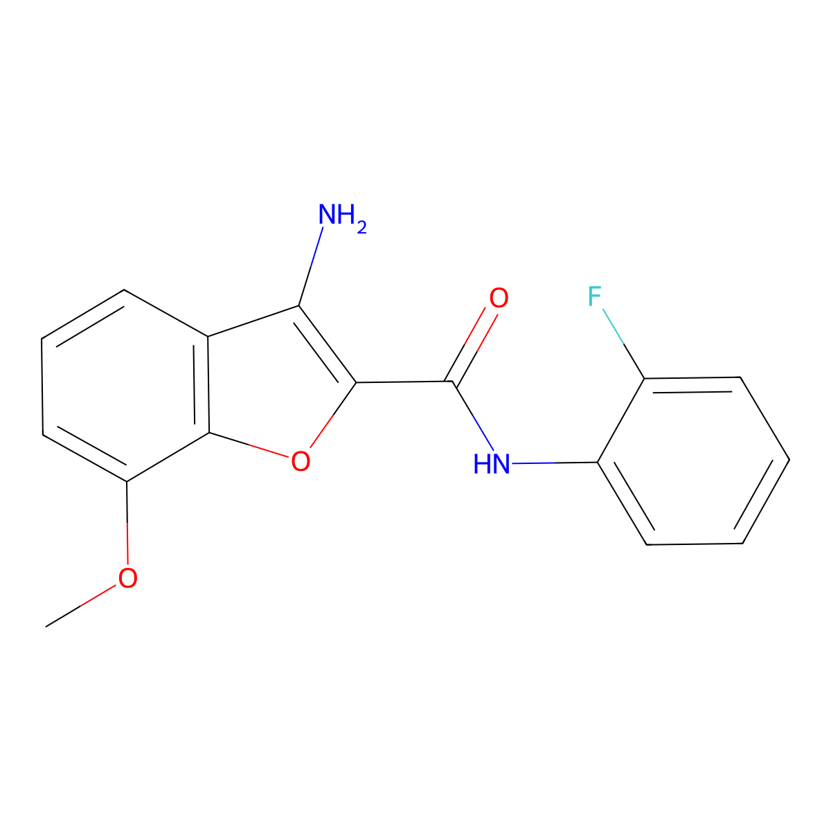 3-amino-N-(2-fluorophenyl)-7-methoxybenzofuran-2-carboxamide molecular structure, CAS 1798678-92-8