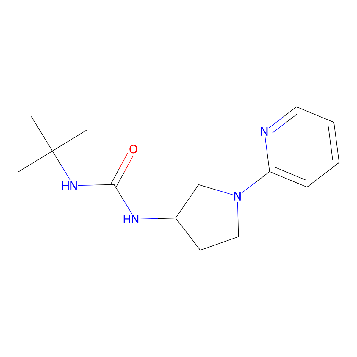 1-(Tert-butyl)-3-(1-(pyridin-2-yl)pyrrolidin-3-yl)urea molecular structure, CAS 1798679-00-1