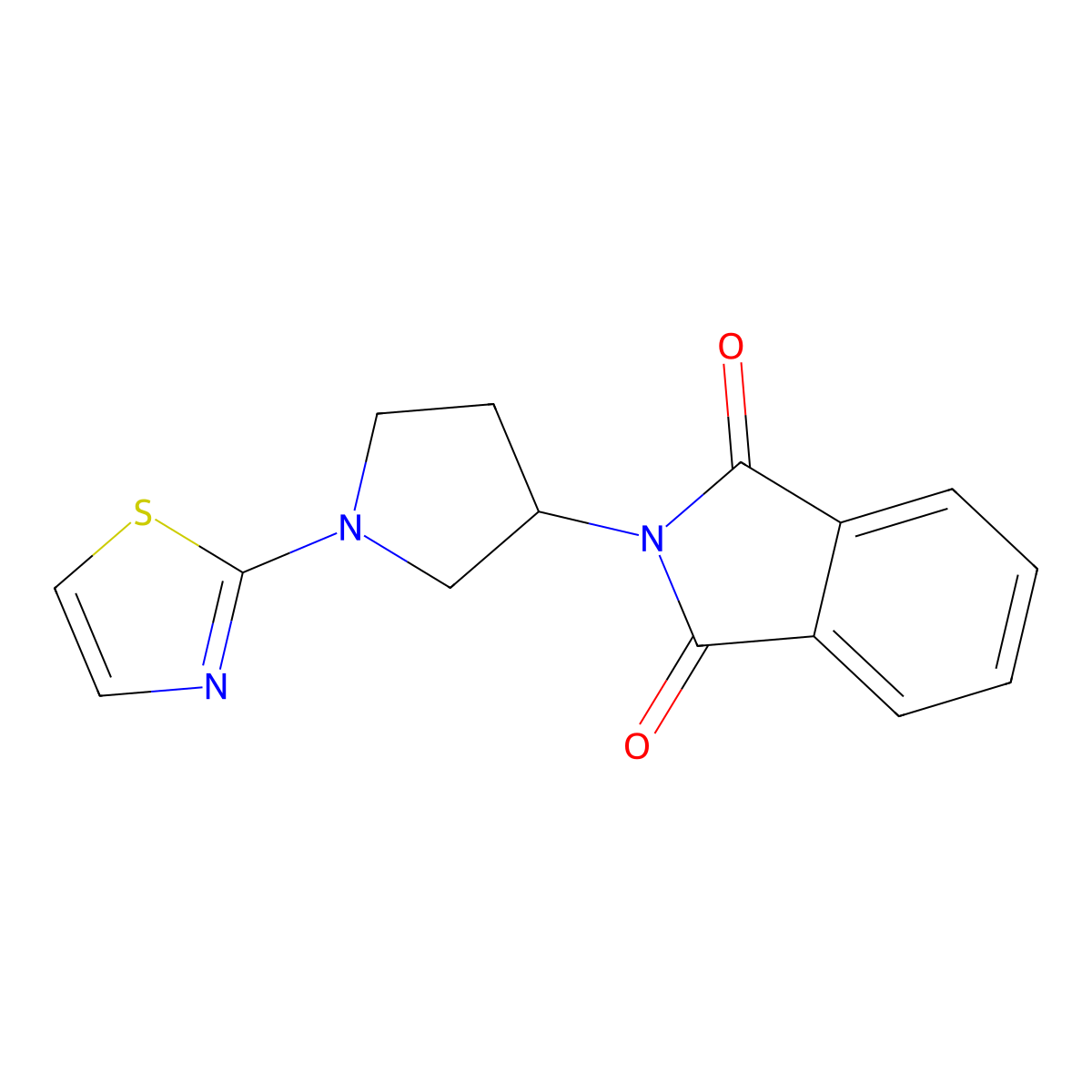 2-(1-(Thiazol-2-yl)pyrrolidin-3-yl)isoindoline-1,3-dione molecular structure, CAS 1798679-07-8