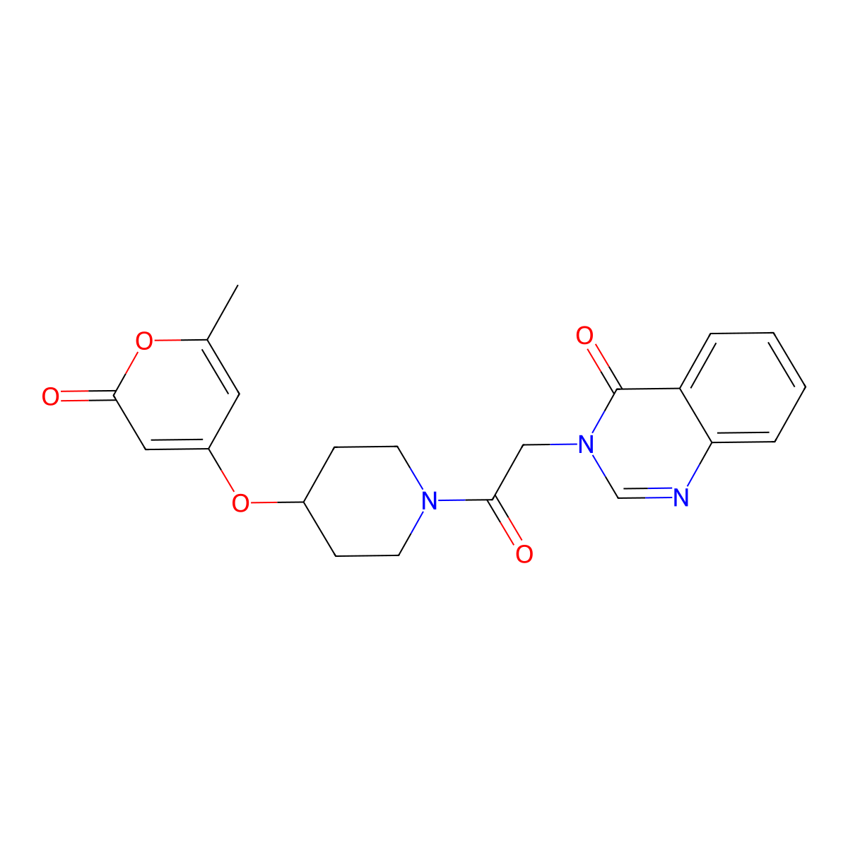 3-(2-(4-((6-methyl-2-oxo-2H-pyran-4-yl)oxy)piperidin-1-yl)-2-oxoethyl)quinazolin-4(3H)-one molecular structure, CAS 1798679-68-1