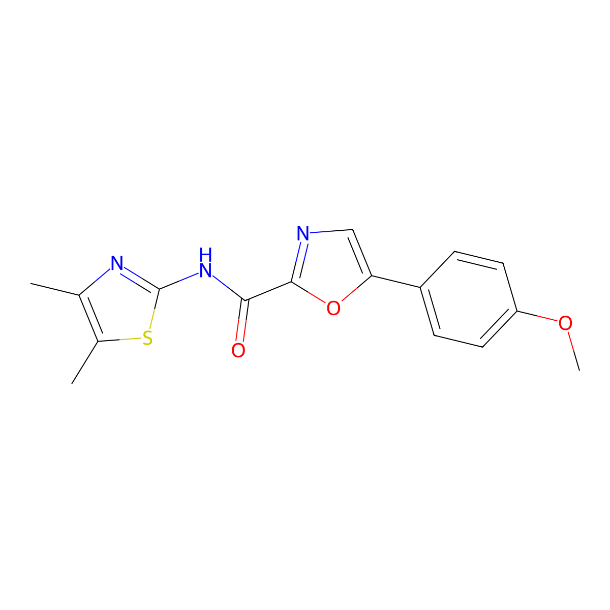 N-(4,5-dimethylthiazol-2-yl)-5-(4-methoxyphenyl)oxazole-2-carboxamide molecular structure, CAS 1798679-70-5