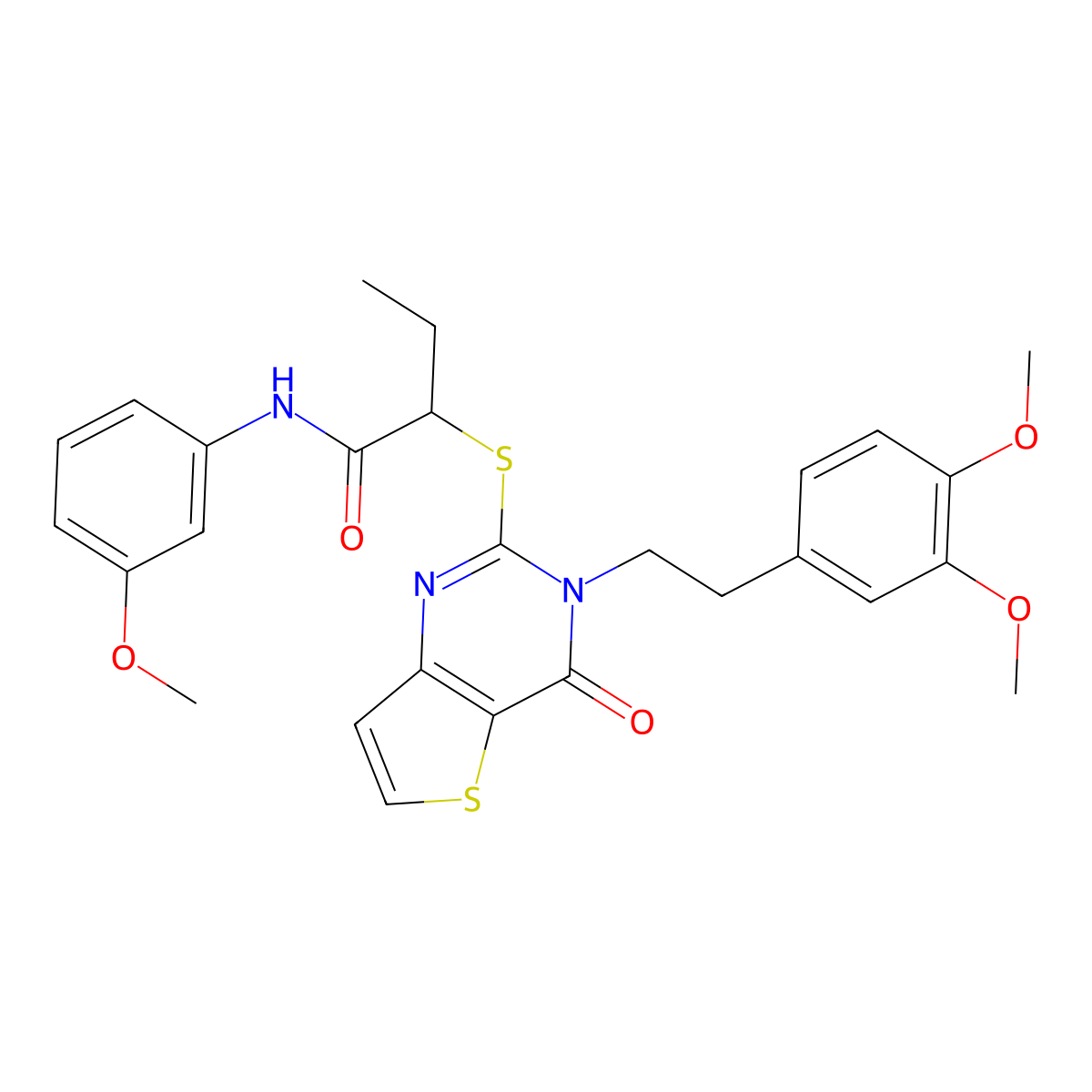 2-((3-(3,4-dimethoxyphenethyl)-4-oxo-3,4-dihydrothieno[3,2-d]pyrimidin-2-yl)thio)-N-(3-methoxyphenyl)butanamide molecular structure, CAS 1798679-83-0