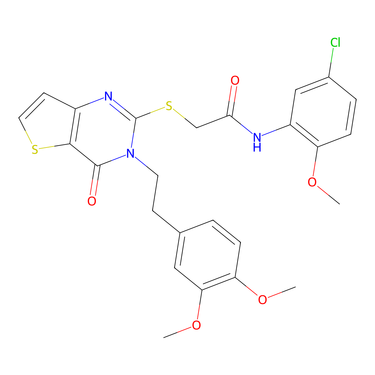 N-(5-chloro-2-methoxyphenyl)-2-((3-(3,4-dimethoxyphenethyl)-4-oxo-3,4-dihydrothieno[3,2-d]pyrimidin-2-yl)thio)acetamide molecular structure, CAS 1798679-88-5