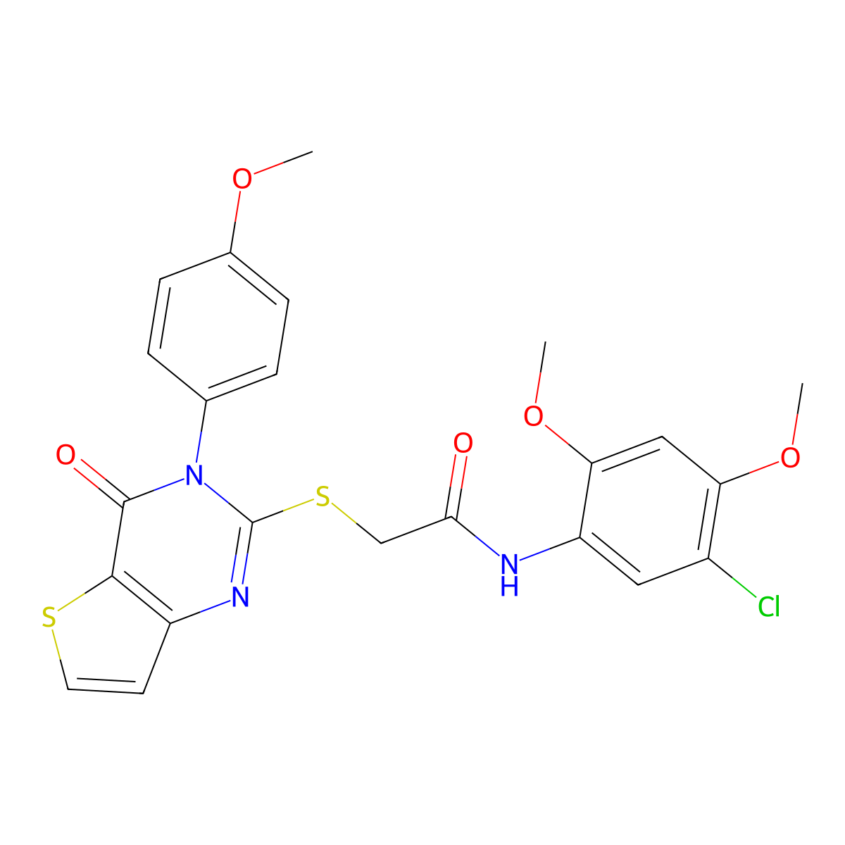 N-(5-chloro-2,4-dimethoxyphenyl)-2-((3-(4-methoxyphenyl)-4-oxo-3,4-dihydrothieno[3,2-d]pyrimidin-2-yl)thio)acetamide molecular structure, CAS 1798679-95-4
