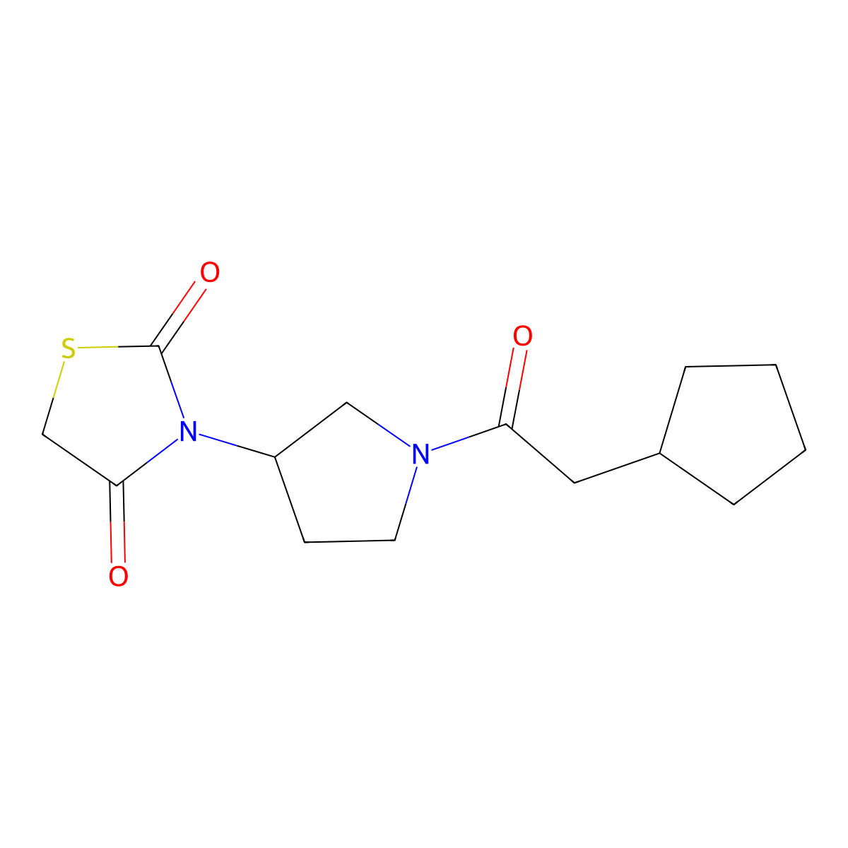 3-(1-(2-Cyclopentylacetyl)pyrrolidin-3-yl)thiazolidine-2,4-dione molecular structure, CAS 1798680-04-2