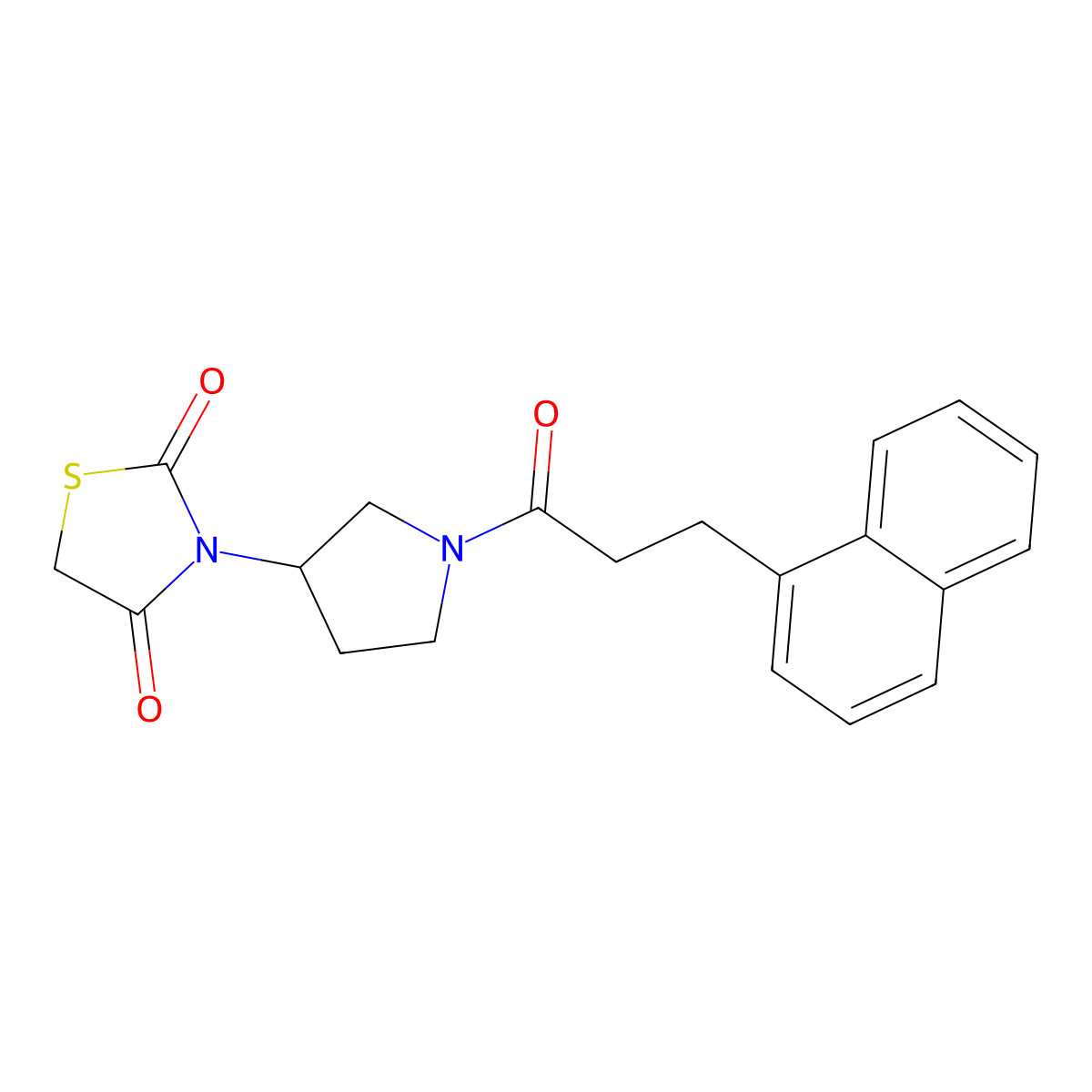 3-(1-(3-(Naphthalen-1-yl)propanoyl)pyrrolidin-3-yl)thiazolidine-2,4-dione molecular structure, CAS 1798680-23-5