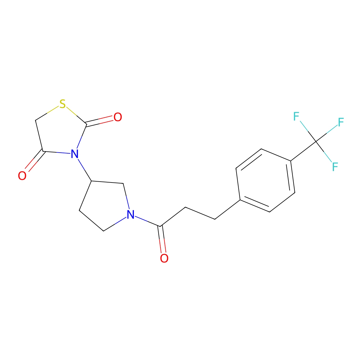 3-(1-(3-(4-(Trifluoromethyl)phenyl)propanoyl)pyrrolidin-3-yl)thiazolidine-2,4-dione molecular structure, CAS 1798680-27-9